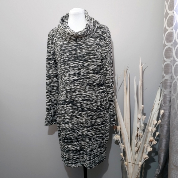 OLD NAVY Heather gray cowl neck bodycon knit dress - Picture 1 of 9